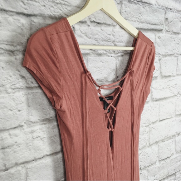 Forever 21 Dusty Rose Short Sleeve Maxi Dress - Picture 3 of 5